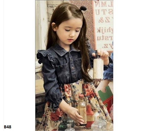 denim dress lengan panjang